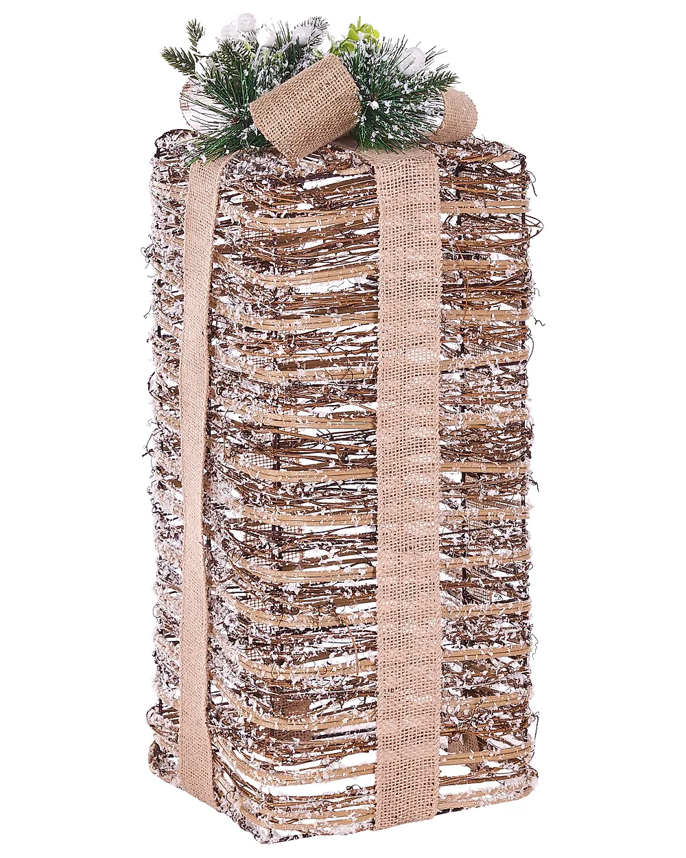 Set of 3 Christmas Decorations LED VALKAMA 54/45/30 cm Christmas Gifts Brown_1179484