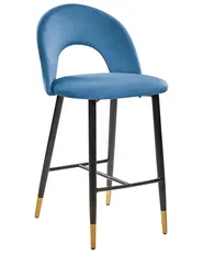 Set of 2 Bar Chairs FALTON Velvet Blue_795849