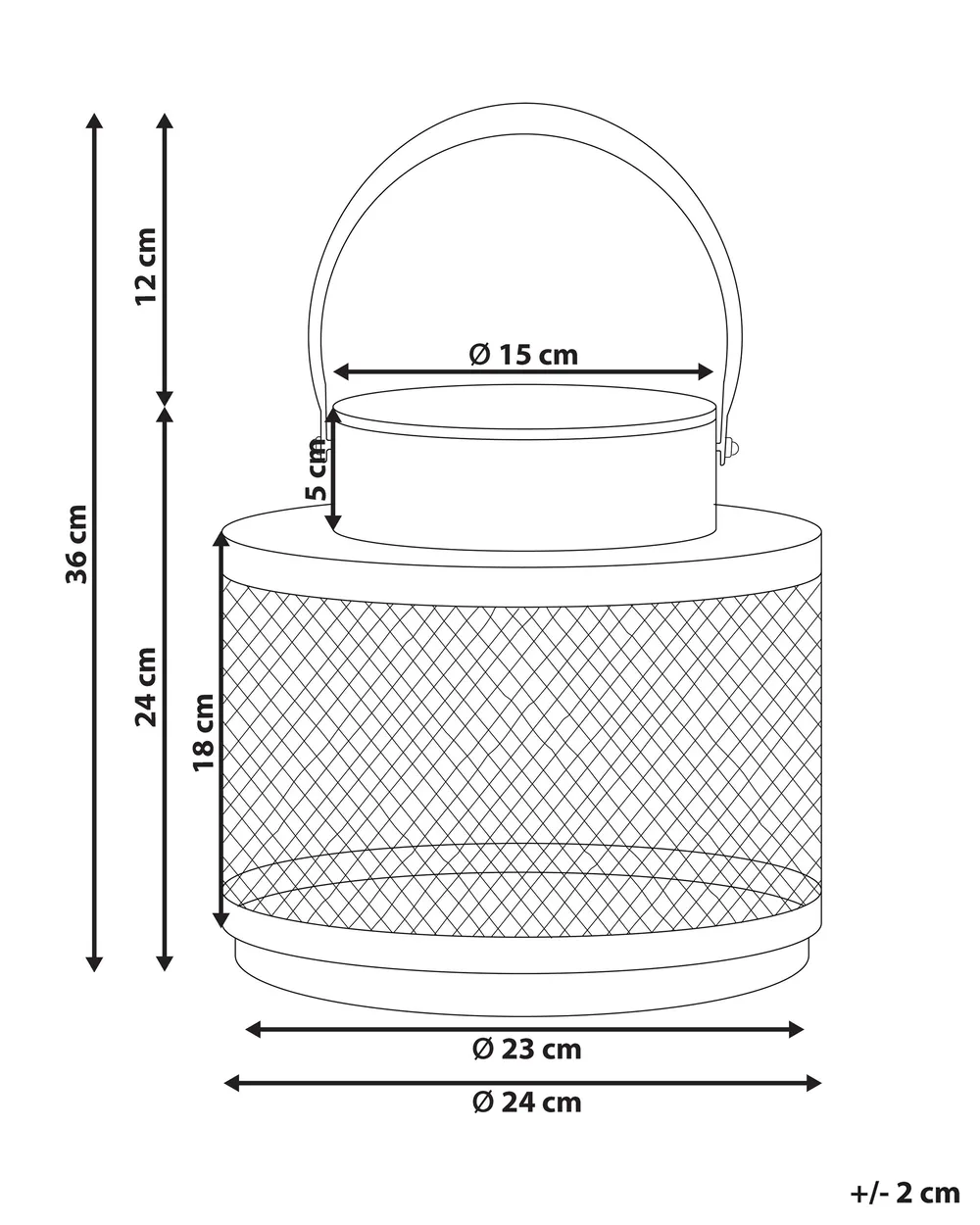 Lantern YAMDENA 24 cm Metal Black_817764