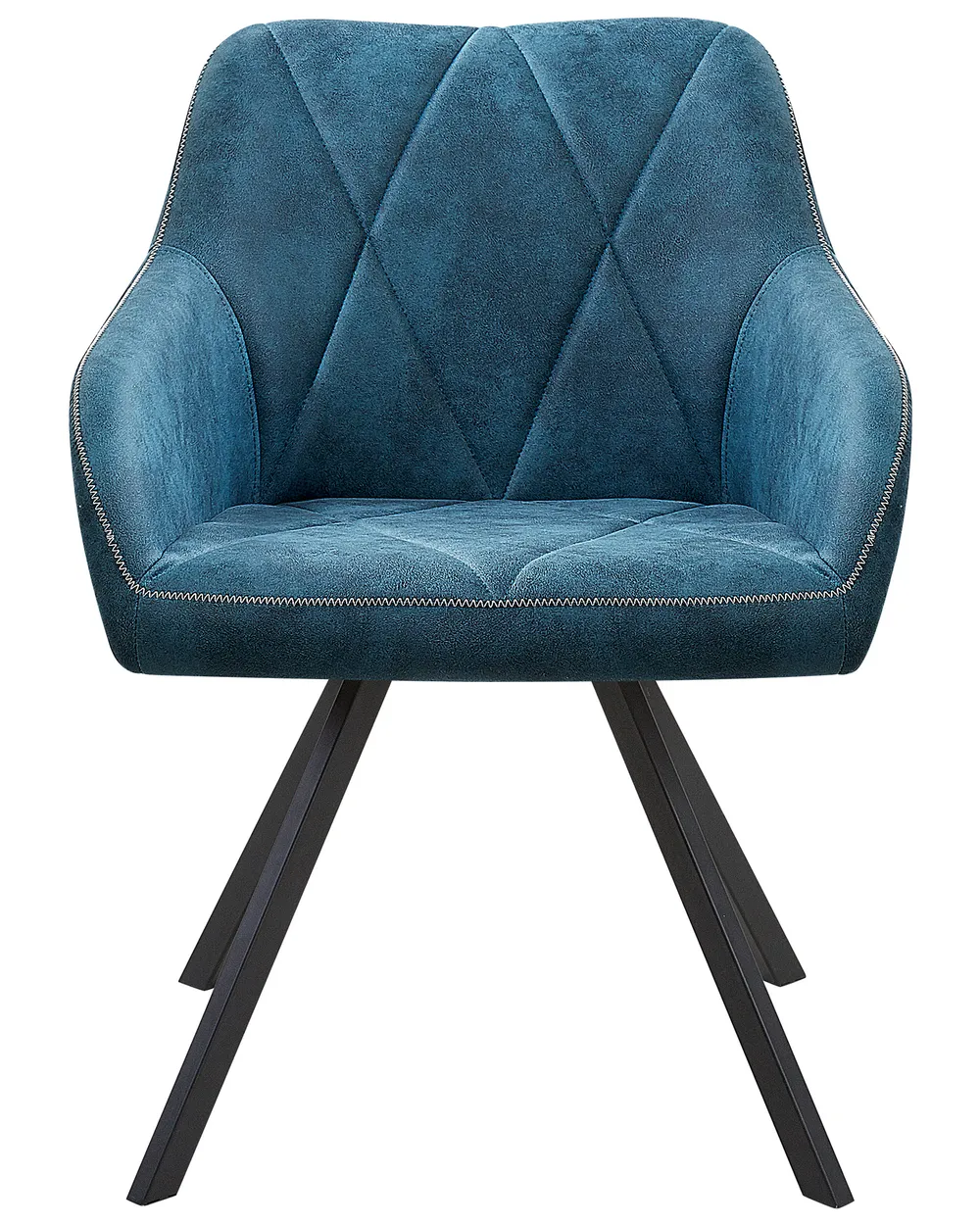 Set of 2 Dining Chairs MONEE Fabric Sea Blue_724785