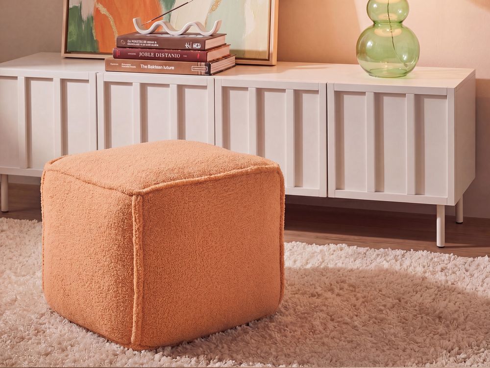 Puff ALIPUR Bouclé Oransje