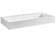 Vägghängt tvättställ QUENKO 80 x 46 cm Mineralmarmor Vit_981199