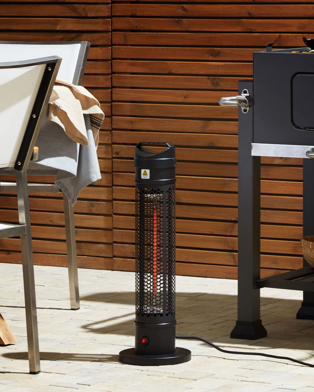 Frittstående infrarød terrassevarmer KRAKATOA 1000 W Svart
