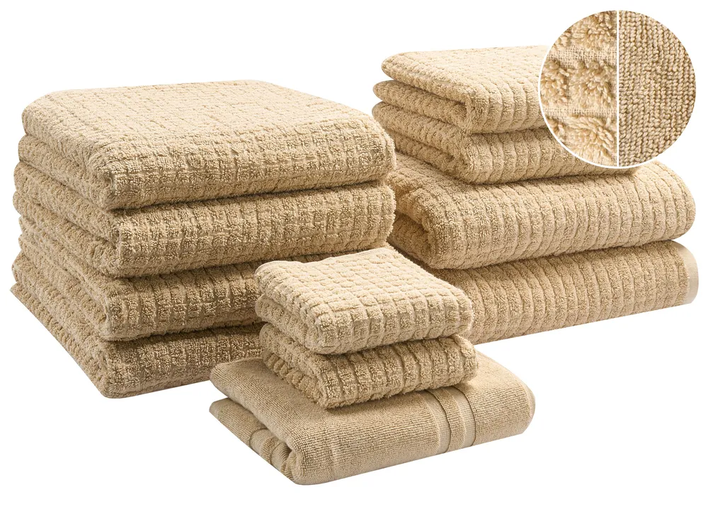 Set of 11 Towels ATAI Cotton Sand Beige
