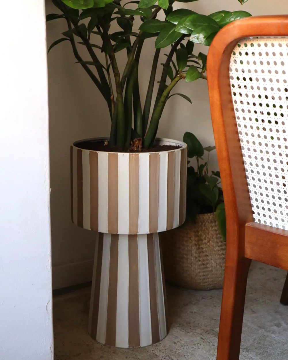 Blomkruka BANE 30 cm Metall Vit/ Beige_1153639