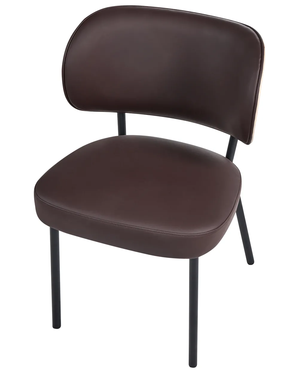 Set of 2 Dining Chairs WONDER Faux Leather Dark Brown_1058452