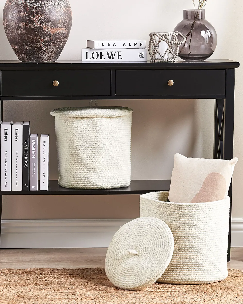 Set of 2 Baskets SILOPI Cotton Off-White