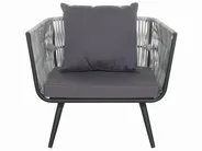 Garden Lounge Set with Table 4 Seater RAGUSA PE Rattan Grey_718426