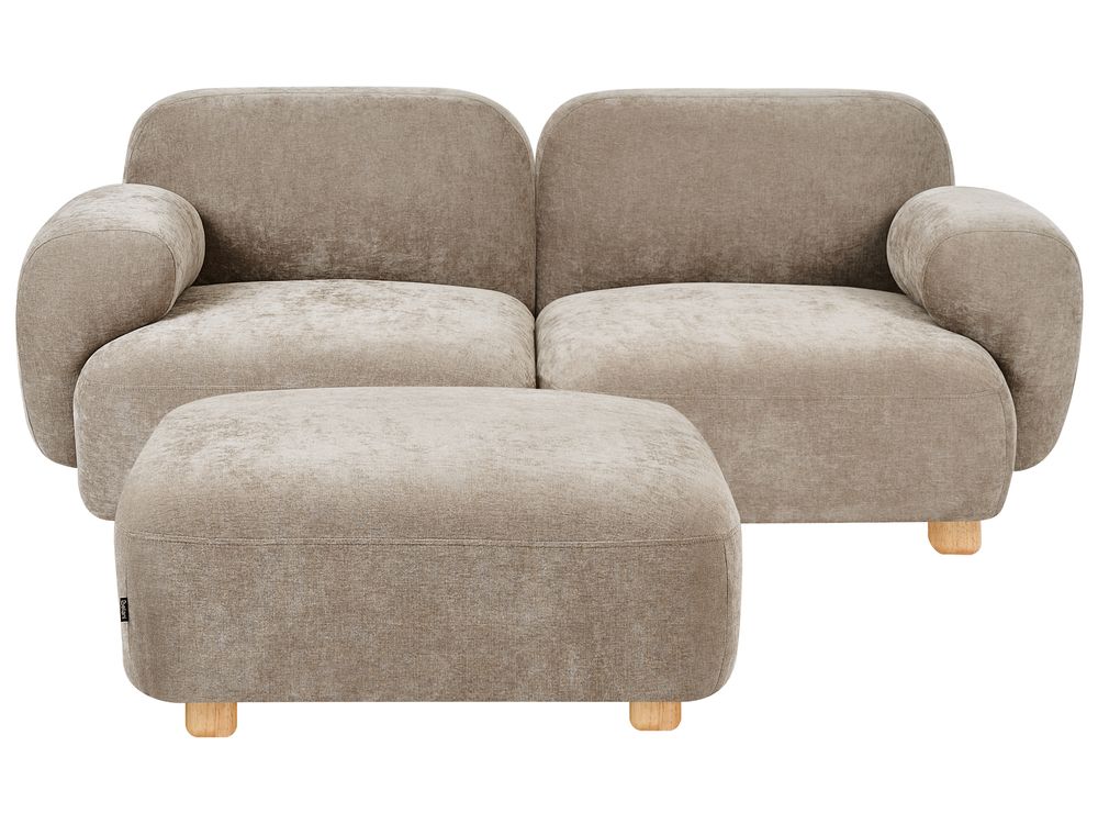 Modular Sofa 2 Seater AMLI with Ottoman Fabric Beige