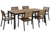 Garden Dining Set 6 Seater VERNIO Brown/ Black
