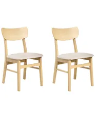 Ruokatuolisetti 2 kpl ANOKA puu Vaaleanruskea/beige_1006345