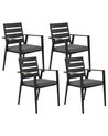 Set of 4 Garden Chairs with Cushions TAVIANO Metal Black