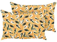 Set of 2 Outdoor Cushions TAGGIA Plant Pattern 40 x 60 cm Yellow_882800