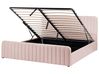 Ottoman Bed LUNAN Pastel Pink 180 x 200 cm (EU Super King)