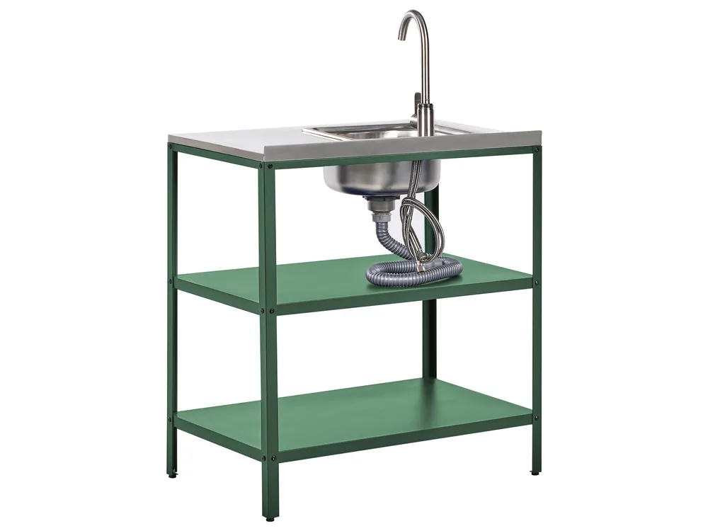Outdoor Kitchen Island with Sink VILAMA Green_973791