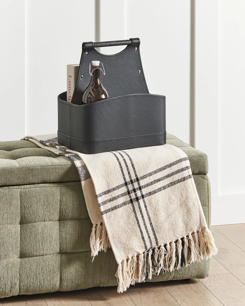 Basket URUK Faux Leather Graphite Grey