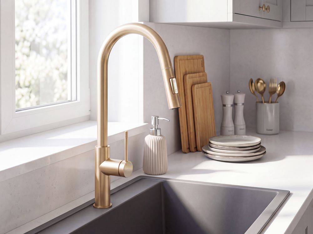Kitchen Pull Out Tap PARANAM Gold