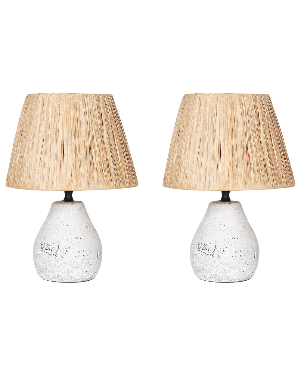 Set of 2 Table Lamps ARWADITO Ceramic Off-White