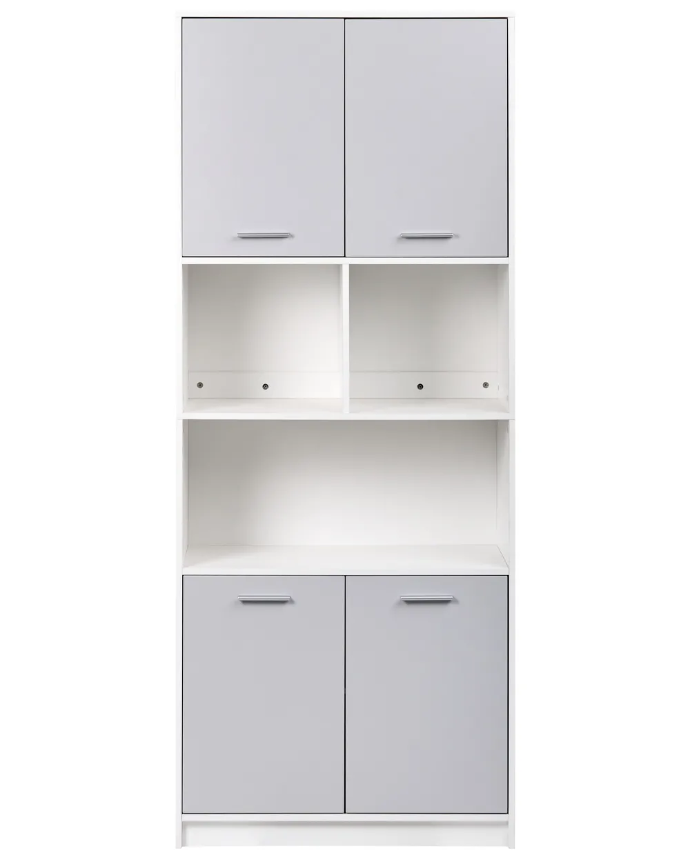 4 Door Bookcase ZEHNA Grey/ White_1033264