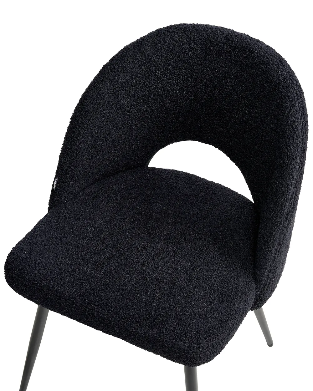 Set of 2 Dining Chairs ONAGA Boucle Black_1007380