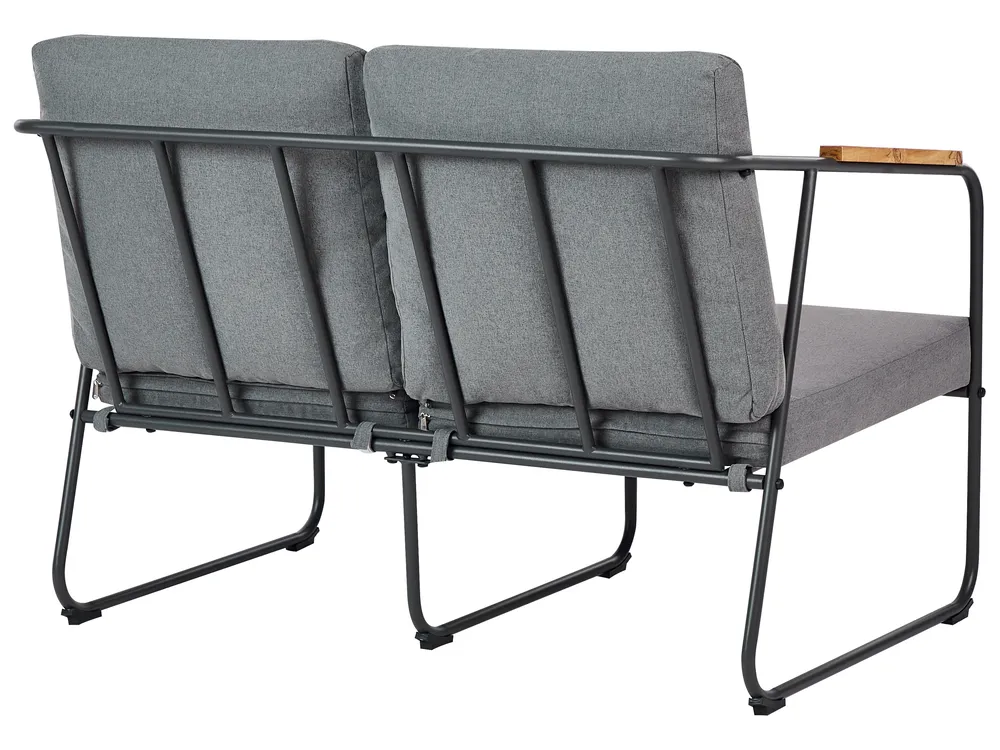 Garden Lounge Set with Table 4 Seater VEZZANA Metal Grey_931072