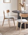 Set of 2 Dining Chairs HOLLY Wood Light Brown/ Grey