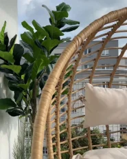 Hanging Chair with Stand ASPIO PE Rattan Natural_962687