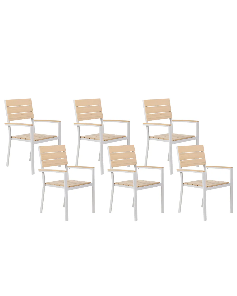 Set of 6 Garden Chairs COMO Beige