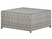 Garden Corner Sofa with Table 5 Seater SABBIA Modular PE Rattan Light Grey Left Hand_809001