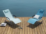 Rocking Sun Lounger CARANO Metal Turquoise_689434
