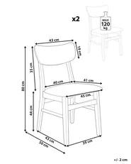 Set of 2 Dining Chairs ANOKA Wood Brown/ Grey_945285