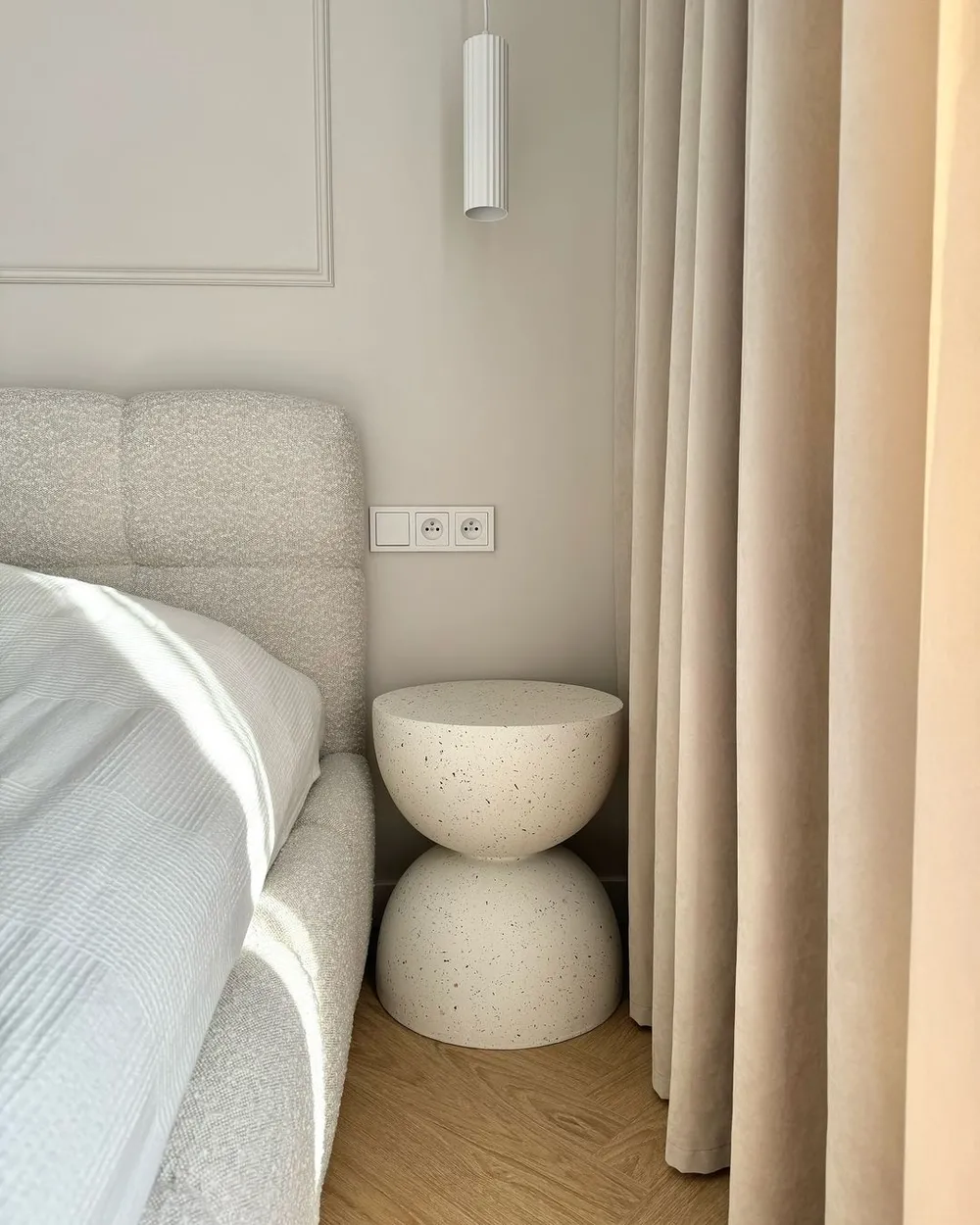 Side Table CAORIA 40 cm 40 cm Terrazzo Effect Off-White_928900