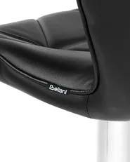 Set of 2 Bar Chairs VALETTA Swivel Faux Leather Black_782053