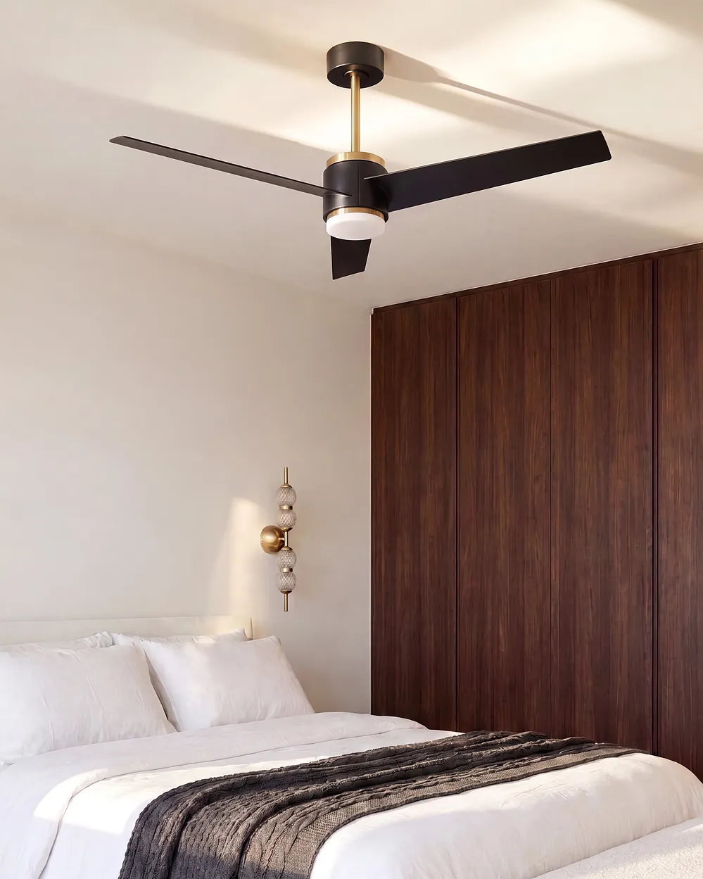 Ceiling Fan with Light TROUT with Remote LED Black_1133543