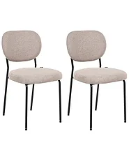 Set of 2 Dining Chairs LOLETA Fabric Light Brown_1037822