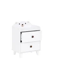 Sängbord med 2 förvaringslådor MIMILI 56 cm Vit_1188345