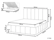 Ottoman Bed VAUVERT Fabric Off-White 140 x 200 cm (EU Double)_1091188