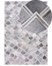Matta AGACLI Grå 140 x 200 cm Läder_689246