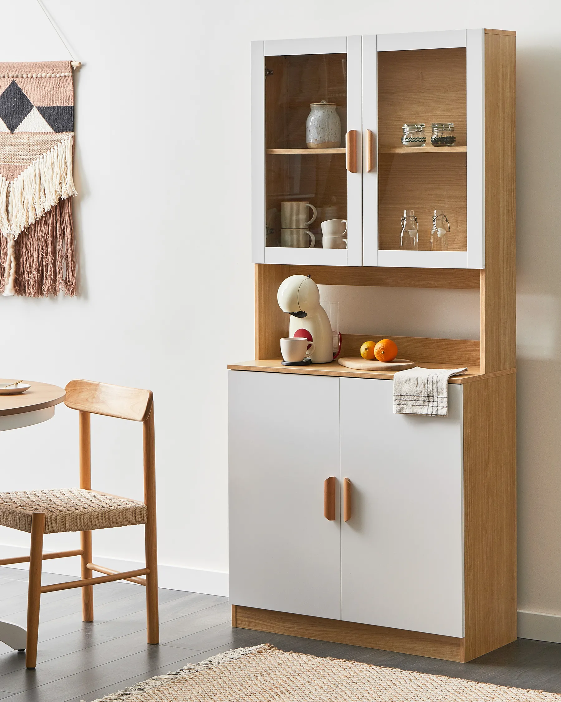 Glass Display Cabinet CYGNET 80 cm White_996250
