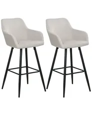 Set of 2 Bar Chairs CASMALIA Velvet Taupe_898958