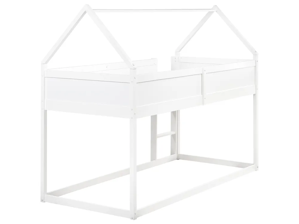 Mid Sleeper Bed House Pine Wood DIENNE 90 x 200 cm (EU Single) White_1082591