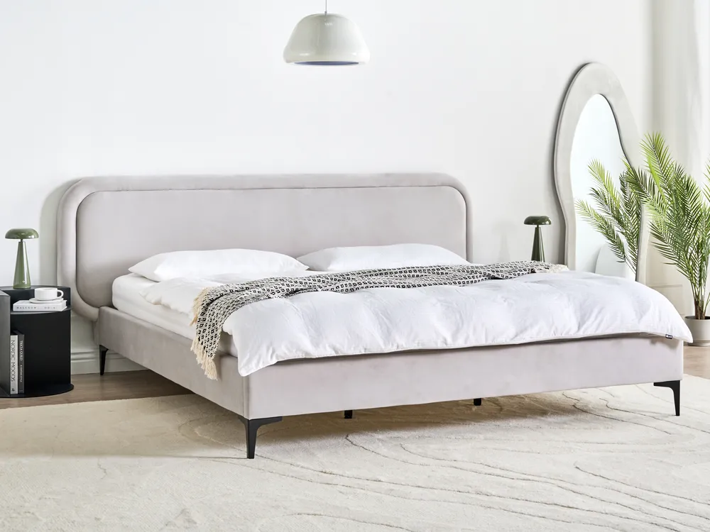 Velvet Bed Light Grey SUZETTE Various Sizes