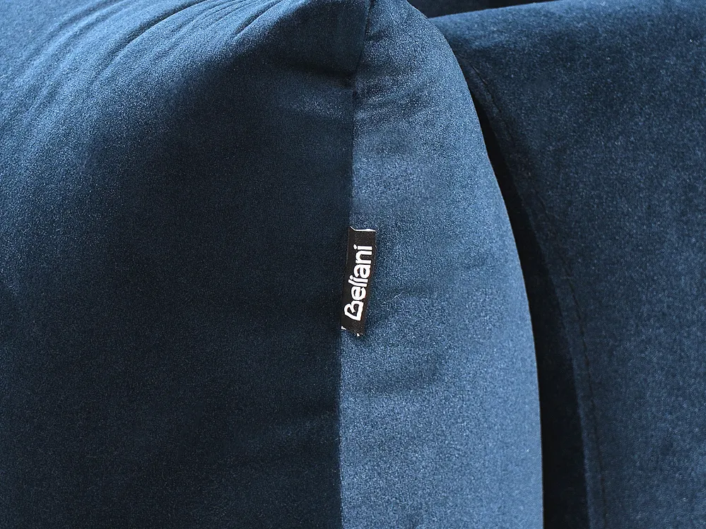 Soffa 3-sits LUVOS Sammet Mörkblå_970595