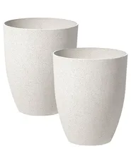 Set of 2 Plant Pots CROTON 35 cm Off-White_841617