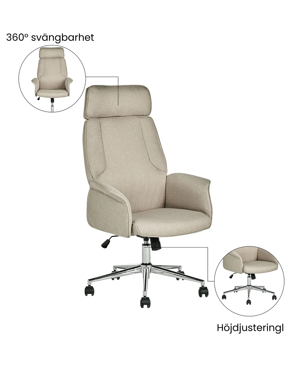 Kontorsstol PILOT Beige_1036671