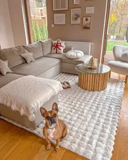U-Shape Sofa Bed 5 Seater SOMMEN with Storage Fabric Beige_884903