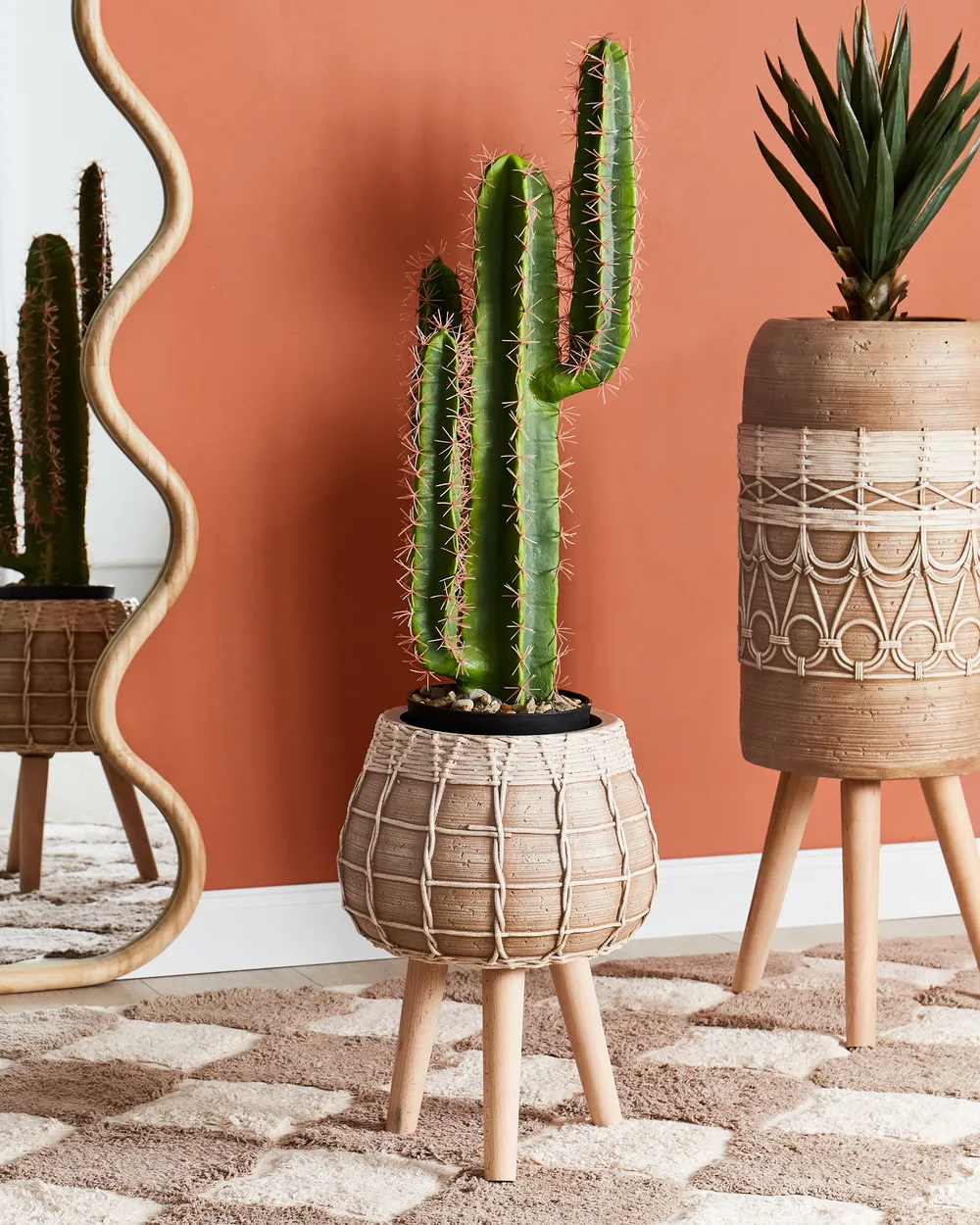 Elevated Plant Pot DARMERA 30 cm Light Brown