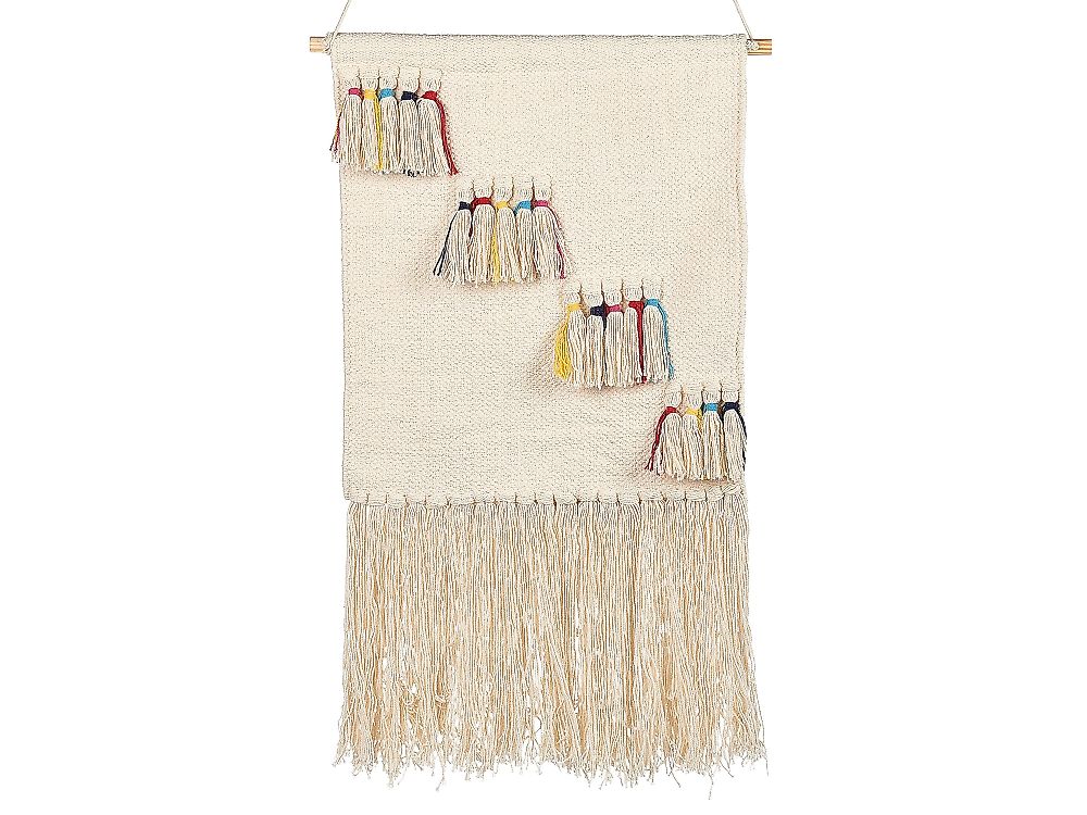 Veggdekorasjon i stoff BUREWALA 108 cm Bomull Beige