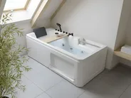 Hörnbubbelbadkar CAMALU 180 x 86 cm Vit_1029453