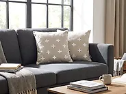 Koristetyynysetti 2 kpl VELLEIA 45 x 45 cm Puuvilla Ruskeanharmaa Geometrinen kuvio_1183943